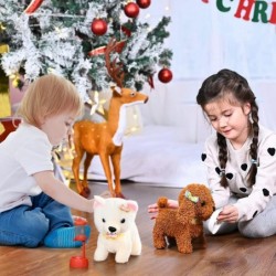 Walking Toy Dog Barking Tail Wagging Remote Control Plush Electronic Interactive Dog Realistic Stuffed Puppy Toy Pet Toys Gif...