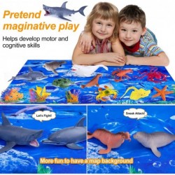 Kids Ocean Animals Toys with Large Play Mat 18 Pack Assorted Realistic Sea Animal Toys with Carrier Bag Including Shark Whale...