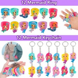 84Pcs Mermaid Party Favors Birthday Supplies Girls Invisible Ink Pen Mermaid Notebook Bubble Wand Slap Bracelet Luminous Tatt...