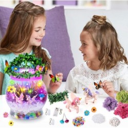 Light up Unicorn Terrarium Kit for Kids Unicorn Gifts for Girls 3 4 5 6 7 8 Create Your Own Garden Kit Unicorn Stuff DIY Nigh...