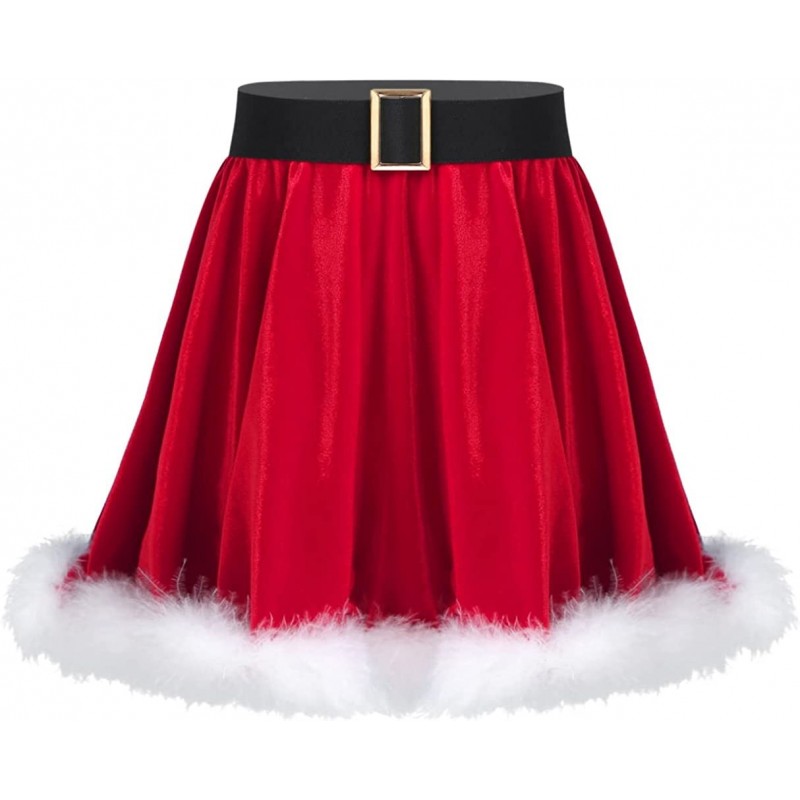 Kids Girls Christmas Skirt Santa Costume Children Skater Skating Dance Tutu Skirt Holiday Dress up $16.52 Kids' Costumes