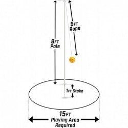 Backyard Tetherball Game - Full Size Outdoor Tetherball $84.90 Play Sets & Playground Equipment