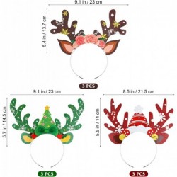 9Pcs Christmas Reindeer Antlers Headband Deer Antler Headband Headpiece Accessories for Christmas Halloween Party Cosplay Cos...