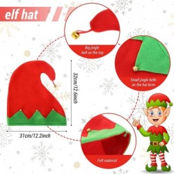 Christmas ELF Hats with Bells Christmas Headbands Red Green Christmas Holiday Party Hats Elf Head Hat Toppers Flexible Hair H...