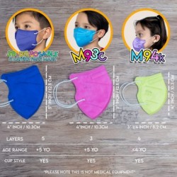 10 Pack M94k Extra Small Comfortable Child Face Mask Disposable Breathable Mask Cool Kids Colors Made in USA $29.74 Kids' Dre...