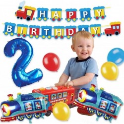 Train 2nd Birthday Decorations Train 2 Years Old Birthday Party Supplies With Number 2 Foil Balloons Train Birthday Banner La...