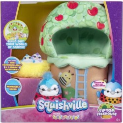 by Original Squishmallows Deluxe Tiptop Treehouse Playscene - Includes 2-Inch Babs The Blue Jay Plush Ladybug Dress Bird’s Ne...