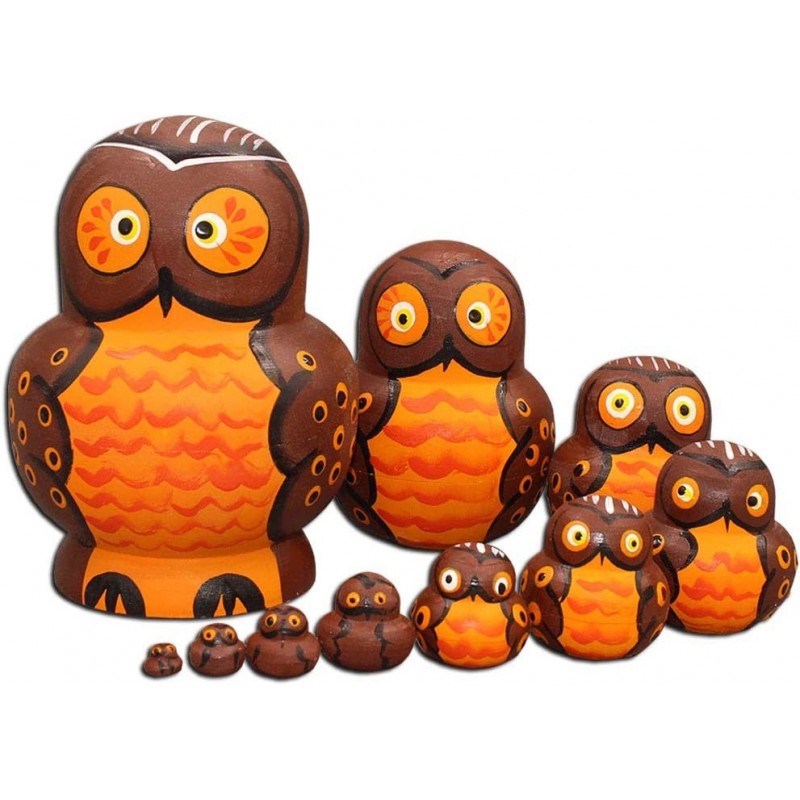 Owl Nesting Dolls- Owl Decor - Owl Gifts - Owl Toy - Matryoshka Set 10 Dolls $34.82 Nesting Dolls