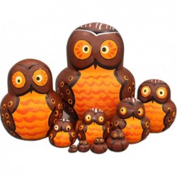 Owl Nesting Dolls- Owl Decor - Owl Gifts - Owl Toy - Matryoshka Set 10 Dolls $34.82 Nesting Dolls