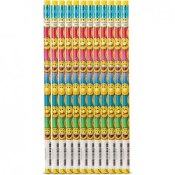 Happy Themed Set Of Party Favors With Smile Designs For Kids - 48-Piece Bulk Smiley Stationery Set - Erasers Pencils Stampers...