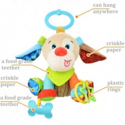 Hanging Car Seat Stroller Toys with Teether for Babies 6 to 12 Months Soft Plush Toy Dog Design for Crib Mobile Baby Soothing...