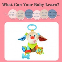 Hanging Car Seat Stroller Toys with Teether for Babies 6 to 12 Months Soft Plush Toy Dog Design for Crib Mobile Baby Soothing...