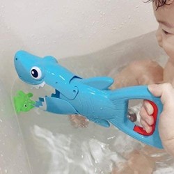 Shark Grabber Baby Bath Toys - 2022 Upgraded Blue Shark with Teeth Biting Action Include 4 Toy Fish Bath Toys for Kids Boys G...