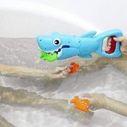 Shark Grabber Baby Bath Toys - 2022 Upgraded Blue Shark with Teeth Biting Action Include 4 Toy Fish Bath Toys for Kids Boys G...