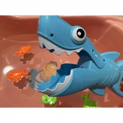 Shark Grabber Baby Bath Toys - 2022 Upgraded Blue Shark with Teeth Biting Action Include 4 Toy Fish Bath Toys for Kids Boys G...