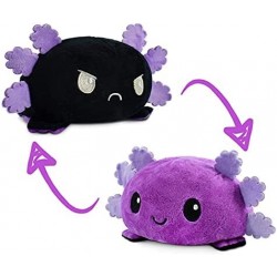 | The Original Reversible Axolotl Plushie | Patented Design | Sensory Fidget Toy for Stress Relief | Purple + Black | Happy +...