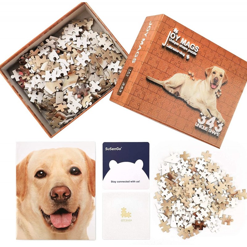 Labrador 343 Piece Puzzles for Adults Animals Shaped Puzzles Unique Shaped Jigsaw Puzzles Dog Jigsaw Puzzles Labrador Unique ...