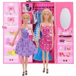 11.5 Inch Girl Doll Closet Wardrobe with Doll Clothes and Accessories Include 11 Sets Doll Outfits Fashion Dresses Party Gown...