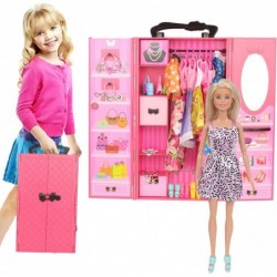 11.5 Inch Girl Doll Closet Wardrobe with Doll Clothes and Accessories Include 11 Sets Doll Outfits Fashion Dresses Party Gown...