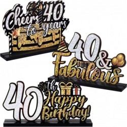 3 Happy 60th 40th Birthday Party Table Decorations Cheer To 60 40 Years Table Centerpiece Sign Wooden Birthday Presents Congr...