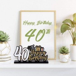 3 Happy 60th 40th Birthday Party Table Decorations Cheer To 60 40 Years Table Centerpiece Sign Wooden Birthday Presents Congr...