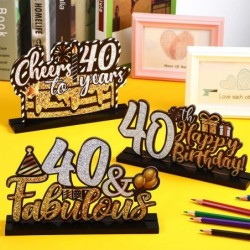 3 Happy 60th 40th Birthday Party Table Decorations Cheer To 60 40 Years Table Centerpiece Sign Wooden Birthday Presents Congr...