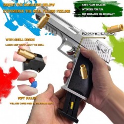 Toy Gun Soft Bullet with 60 PCS EVA Foam Soft Bullets 4 Magazines and Goggles Cool Toys Pistol Shell Ejecting Shooting Games ...