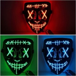 Halloween Scary Mask LED Mask LED Purge Mask [3PACK] LED Light Up Mask EL Wire Light Up for Festival Cosplay Halloween Costum...