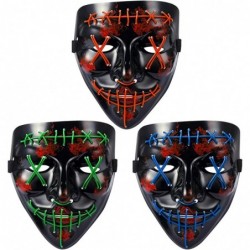 Halloween Scary Mask LED Mask LED Purge Mask [3PACK] LED Light Up Mask EL Wire Light Up for Festival Cosplay Halloween Costum...