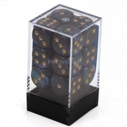 Dice d6 Sets: Lustrous Shadow with Gold - 16mm Six Sided Die (12) Block of Dice $21.13 Game Accessories