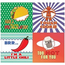 Hilarious Delicious Food Puns Stickers (20-Sheet) – Funny Gift Stickers for Kids – Awesome Stocking Stuffers Gifts for Boys &...