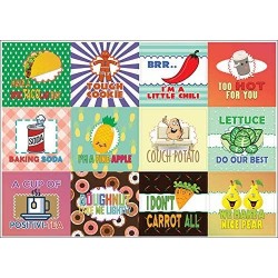 Hilarious Delicious Food Puns Stickers (20-Sheet) – Funny Gift Stickers for Kids – Awesome Stocking Stuffers Gifts for Boys &...