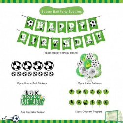 Soccer Birthday Party Decorations for Boys Girls Soccer Party Supplies with Futbol Banner Soccer Ball Stickers Cake Toppers B...