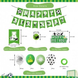 Soccer Birthday Party Decorations for Boys Girls Soccer Party Supplies with Futbol Banner Soccer Ball Stickers Cake Toppers B...