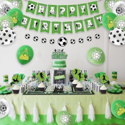 Soccer Birthday Party Decorations for Boys Girls Soccer Party Supplies with Futbol Banner Soccer Ball Stickers Cake Toppers B...