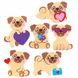 AR973 Love Pugs Foam Stickers - Pack of 120 Self Adhesives Perfect for Children to Decorate Collages and Crafts Ideal for Sch...