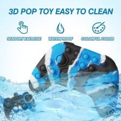 Large Pop Controller Toy 2Pcs Tie-dye Gamepad 3D Model Sensory Push Bubble Fidget Toy Silicone Push Popper Squeeze Cool Toy A...