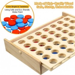 Wooden 4 in a Row Connect Game Foldable Board Line Up 4 Connect Game Family Picnic Camping Party Travel Classic Board Game To...