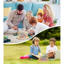 Wooden 4 in a Row Connect Game Foldable Board Line Up 4 Connect Game Family Picnic Camping Party Travel Classic Board Game To...