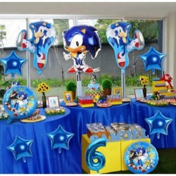 7PCS hedgehog balloons blue hedgehog birthday party supplies children's hedgehog theme anniversary party balloon decoration (...