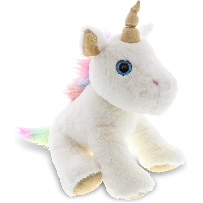 White & Gold Unicorn Stuffed Animal Plush Kids & Adults Huggable Rainbow Unicorn Cuddle Gifts Cute Stuffed Animals for Toddle...