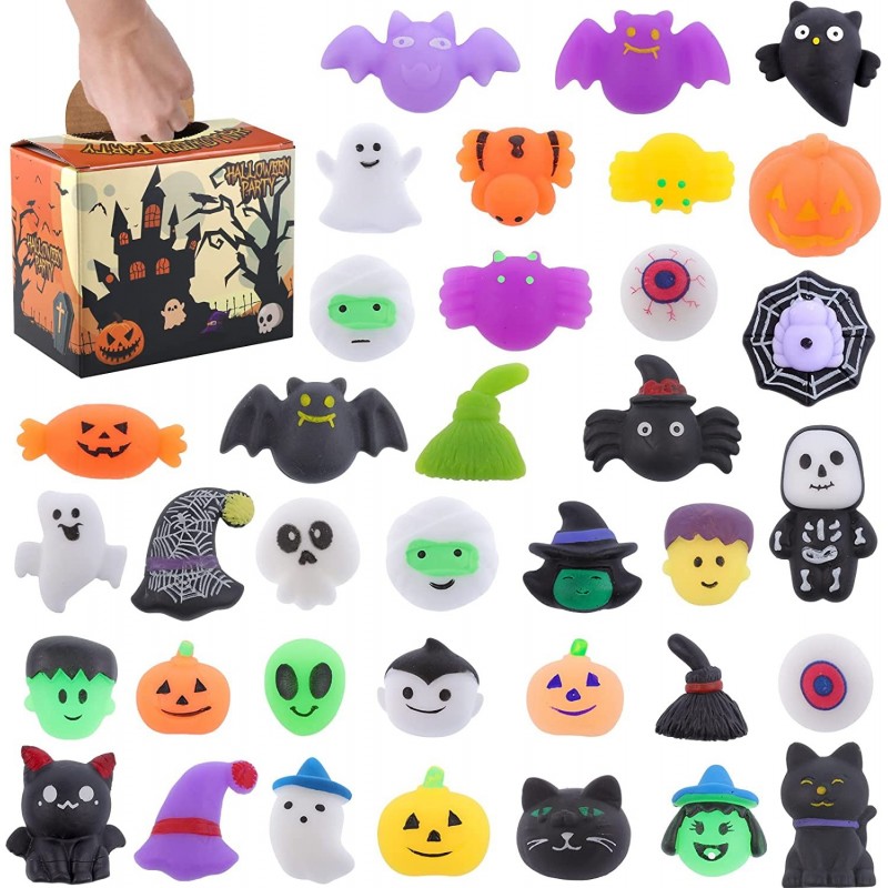 Halloween Mochi Squishy Toys - 36 PCS Squishies Halloween Toys for Kids Halloween Party Favors Bulk Treat Bags Gifts Hallowee...