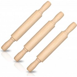 7 Inch Mini Rolling Pins for Kids - Set of 3 - Small Wooden Rollers for Baking Cooking Play Doh Clay Cookie Dough - Arts and ...