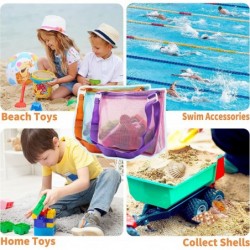 Beach Toy Mesh Beach Bag Kids Shell Collecting Bag Toy Mesh Bag for Holds Shells Toys Towels Swimming Accessories Storage Bag...