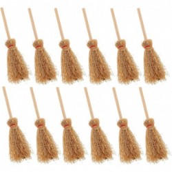 12Pcs Dollhouse Miniature Broom Ornament Mini Broom Micro Landscape Decoration DIY Crafts Dollhouse Furniture Props Accessori...