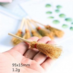 12Pcs Dollhouse Miniature Broom Ornament Mini Broom Micro Landscape Decoration DIY Crafts Dollhouse Furniture Props Accessori...