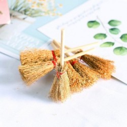 12Pcs Dollhouse Miniature Broom Ornament Mini Broom Micro Landscape Decoration DIY Crafts Dollhouse Furniture Props Accessori...