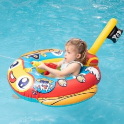 Pool Float for Kids Pirate Boat Pool Float Kids with Water Gun Inflatable Toddler Pool Float for Swimming Pool Toy for Ages 2...