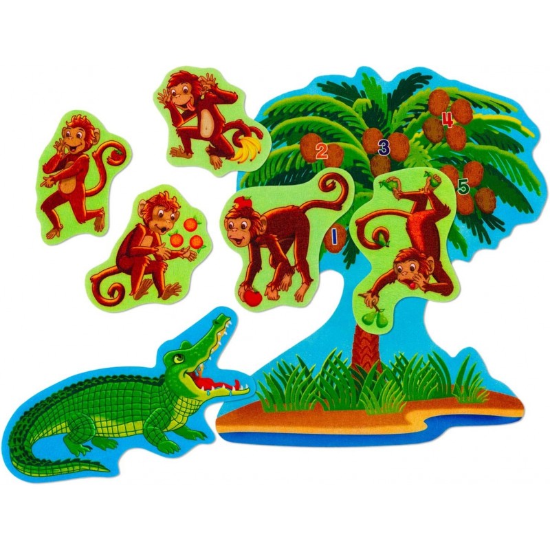 Five Monkeys Sitting in a Tree Precut Flannel/Felt Board Figures 7 Pieces Set $32.57 Magnetic & Felt Playboards