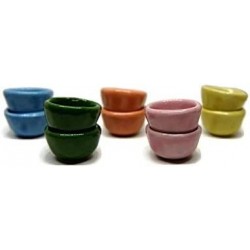 10 Mixed 5 Colour Cearmic Plate Dish Bowl Dollhouse Miniatures Food Kitchen Size M by 1 Shop for You No 36 $17.31 Dollhouse A...